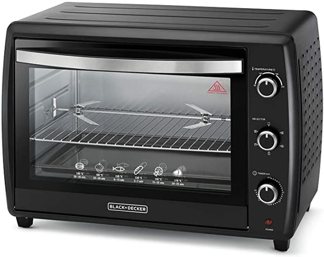 فرن كهربائي 70 لتر بلاك اند ديكر دبل جلاس 2200 واط Black+Decker Double Glass Multifunction Toaster Oven with Rotisserie