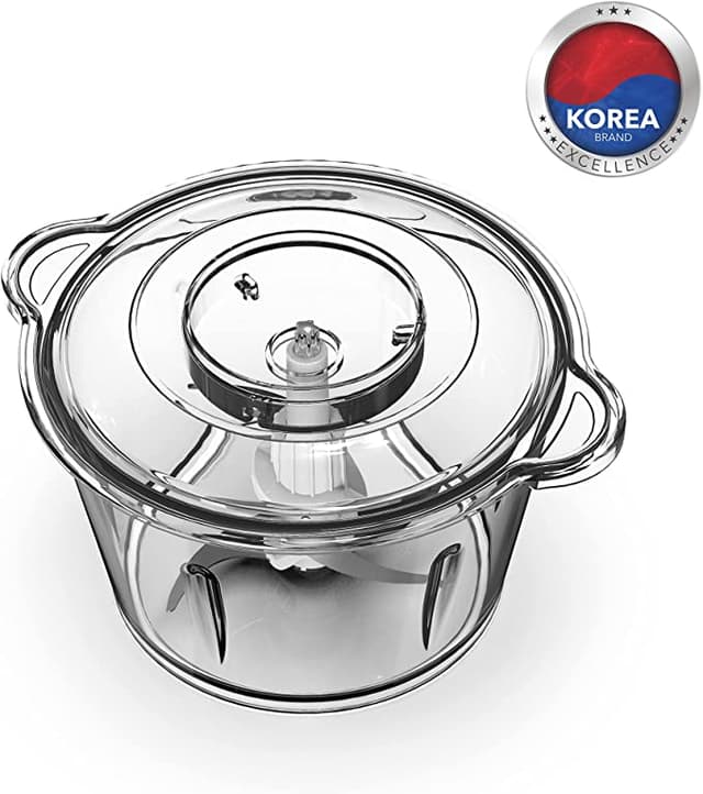 Daewoo 500W 1.8L Food Chopper with Glass Bowl, Quad Blade, Mincer & Grinder Function Korean Technology
