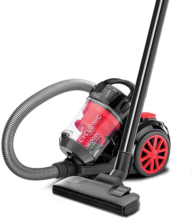 مكنسة كهربائية اسطوانية بدون كيس فلتر قابل للغسل 2.5 لتر 1600 واط بلاك اند ديكر Black+decker Bagless Cyclonic Canister Vacuum Cleaner