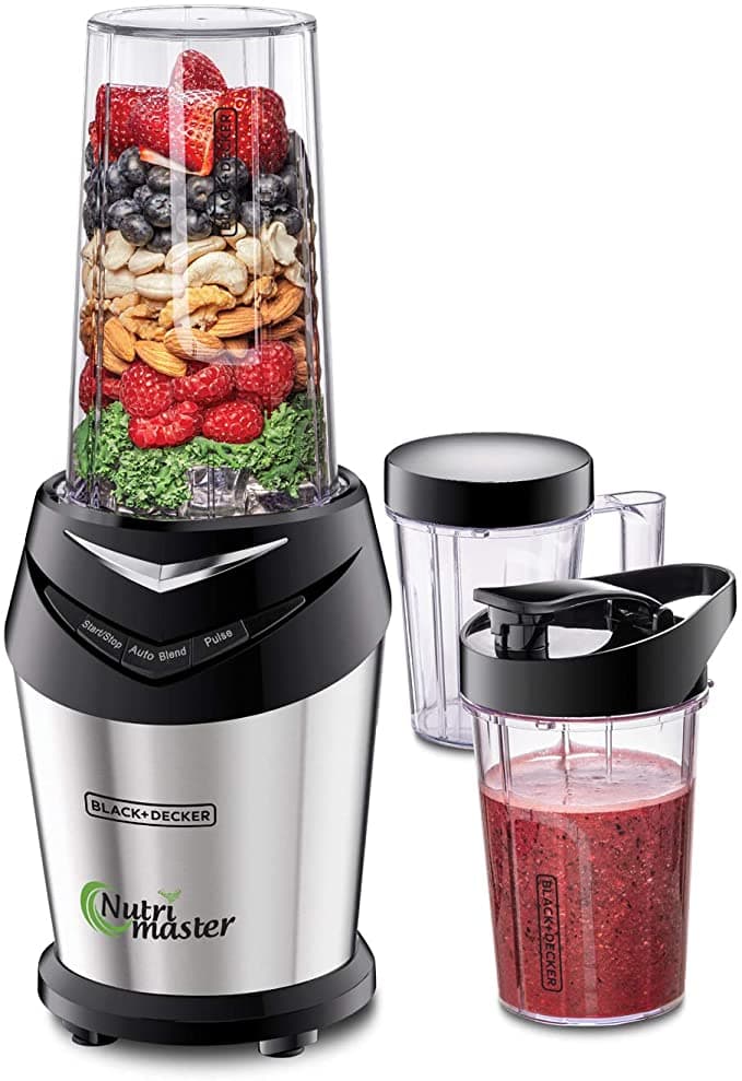 خلاط سموثي يدوي 600 واط Black+Decker NutriMaster Blender/Smoothie Maker  3 Jars with Lids