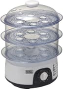 BLACK&amp;DECKER Black+Decker 775W 10 Liter 3 Tier Food Steamer with Timer White  HS6000 B5 2 Years Warranty