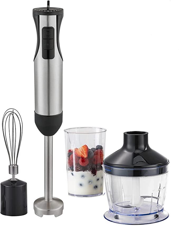 Daewoo 600W 4-in-1 Stainless Steel Hand Blender with Chopper and Whisk Korean Technology