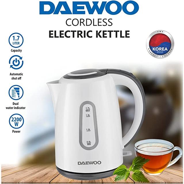 Daewoo 1.7 Liter Electric Kettle 2200W Korean Technology