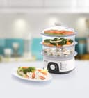 BLACK&amp;DECKER Black+Decker 775W 10 Liter 3 Tier Food Steamer with Timer White  HS6000 B5 2 Years Warranty
