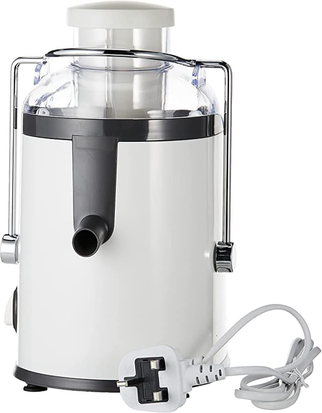 عصارة بطيئة للفواكه 400 واط 1.3 لتر أبيض بلاك اند ديكر Black+Decker White 1.3L 400W Juicer Extractor With Wide Chute