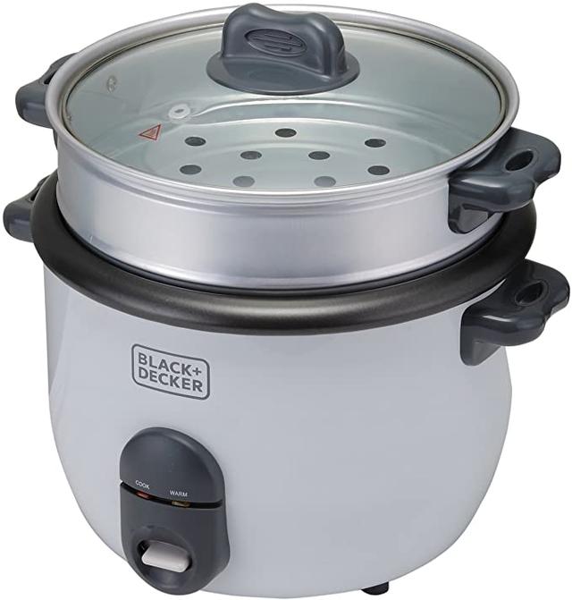 قدر ضغط 1.8 لتر Black+Decker 2-in-1 Non-Stick Rice Cooker with Steamer