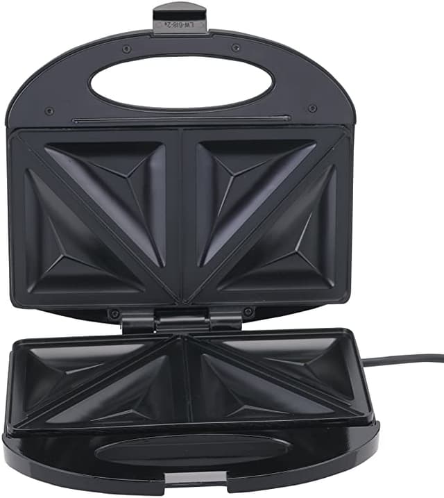 BLACK&amp;DECKER Black+Decker 600W 2 Slice Non Stick Sandwich Maker Black  TS1000 B5 2 Years Warranty