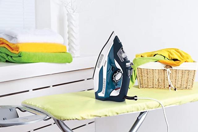 BLACK&amp;DECKER Black+Decker 2400W Steam Iron With Ceramic Soleplate Auto Shut Off Blue  X2150 B5 2 Years Warranty - 128511