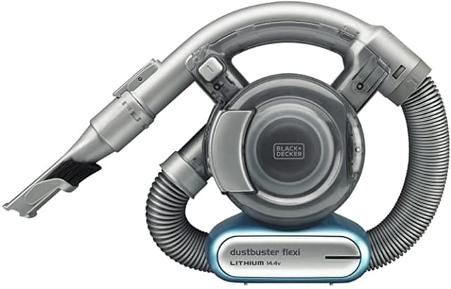BLACK&amp;DECKER Black+Decker 14.4V 1.5Ah Li Ion Flexi Auto Dustbuster Handheld Cordless Vacuum with Pet Tool for Home & Car Blue/Grey  PD1420LP GB 2 Years Warranty