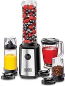 BLACK&DECKER Black+Decker 300W 16 Piece 4 in 1 Personal Compact Sports Blender/Smoothie Maker with Citrus Juicer & Grinder Mill Silver/Black  SBX300BCG B5 2 Years Warranty