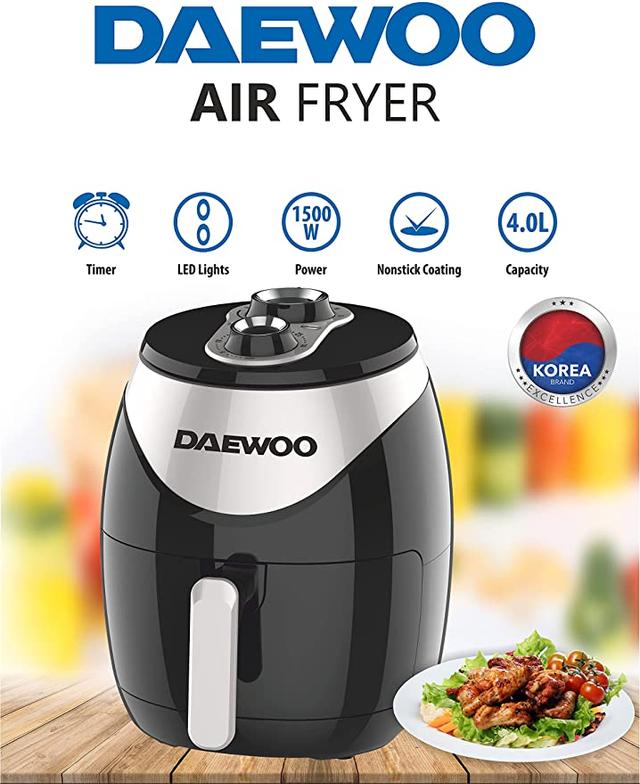 Daewoo 4 Liter Air Fryer with Rapid Air Circulation Technology 1500W Korean Technology