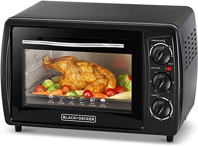 Black&Decker Black+Decker 19l Double Glass Multifunction Toaster Oven With Rotisserie For Toasting/ Baking/ Broiling Black Tro19rdg B5 2 Years Warranty