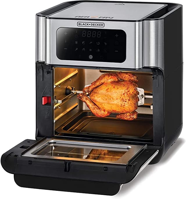 BLACK&DECKER Black+Decker Digital Air Fryer Oven 12L Silver  AOF100 B5 2 Year Warranty