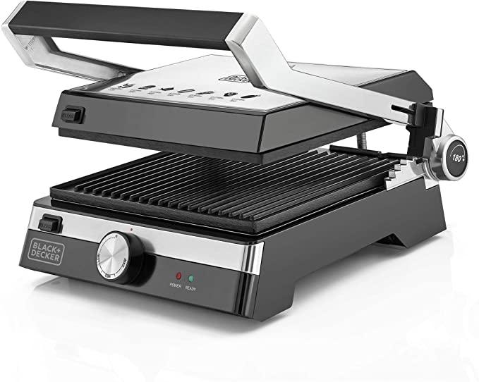 BLACK&DECKER Black+Decker 2000W Family Health Grill Black/Silver CG2000 B5 2 Year Warranty