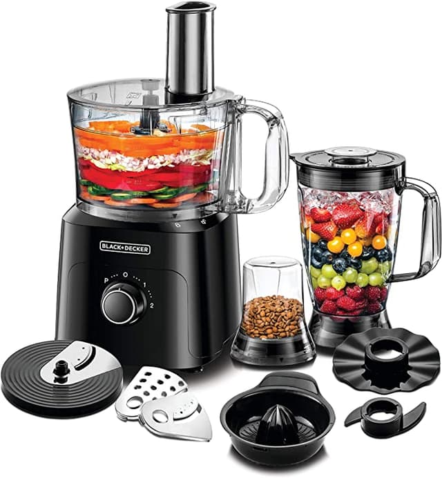 محضرة طعام 750 واط 2 لتر بلاك اند ديكر Black+Decker 2 L 750 W Function Food Processor - 258249