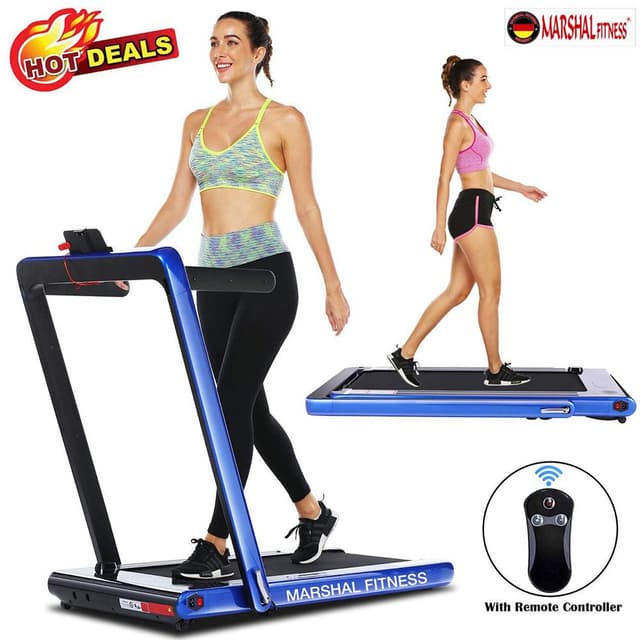 مشاية رياضية كهربائية - جهاز الجري القابل للطي Marshal Walking Pad Treadmill - أزرق