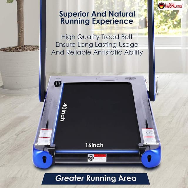 مشاية رياضية كهربائية - جهاز الجري القابل للطي Marshal Walking Pad Treadmill - أزرق