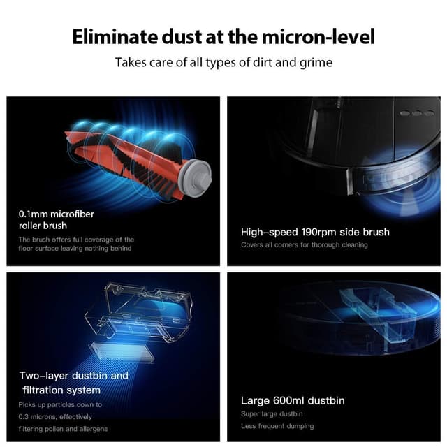 المكنسة الذكية 200 مل 2500 باسكال شاومي Dreame 2500 Pa 200 ml Robot Vacuum