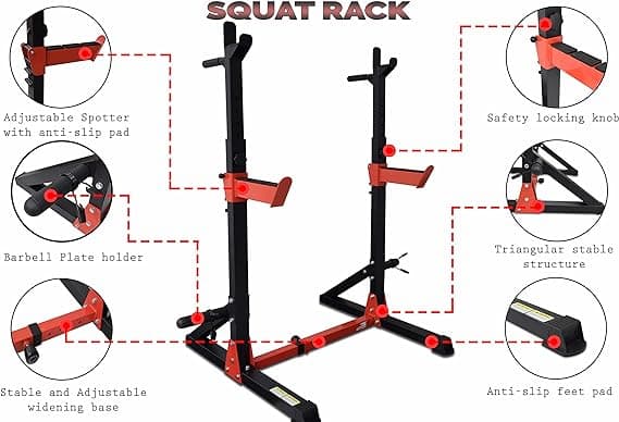 جهاز تمارين القرفصاء شديد التحمل قابل للتعديل ستانلس ستيل سكاي لاند  SkyLand Stainless Steel Heavy Duty And High-Quality Squat Rack