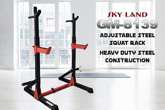 جهاز تمارين القرفصاء شديد التحمل قابل للتعديل ستانلس ستيل سكاي لاند  SkyLand Stainless Steel Heavy Duty And High-Quality Squat Rack