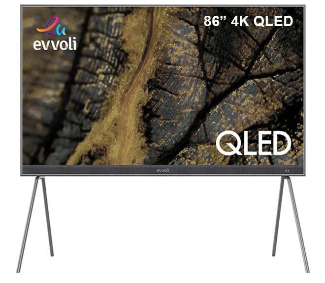 evvoli 86 Inch 4K QLED Android Smart Tv With Built In Evvo Sound bar 86EV600QA Black/Grey