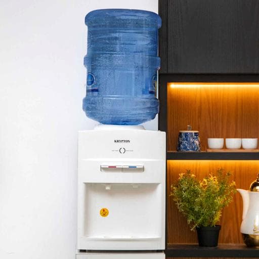 براد ماء طاولة صغير 7 لتر ستانلس ستيل أبيض كريبتون Krypton White Stainless Steel Small Water Dispenser