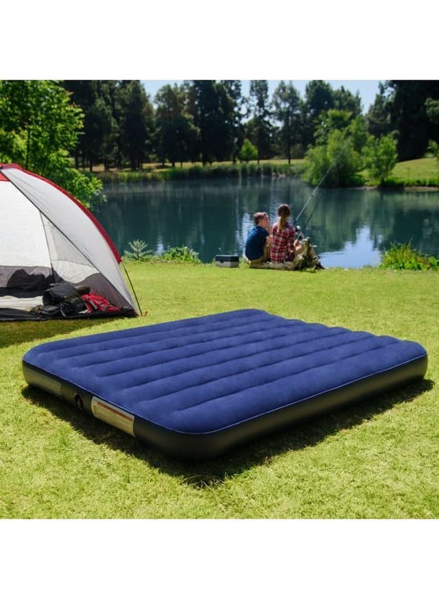 سرير هوائي مصنوع من القطن  INTEX Classic Downy Airbed Cotton Blue