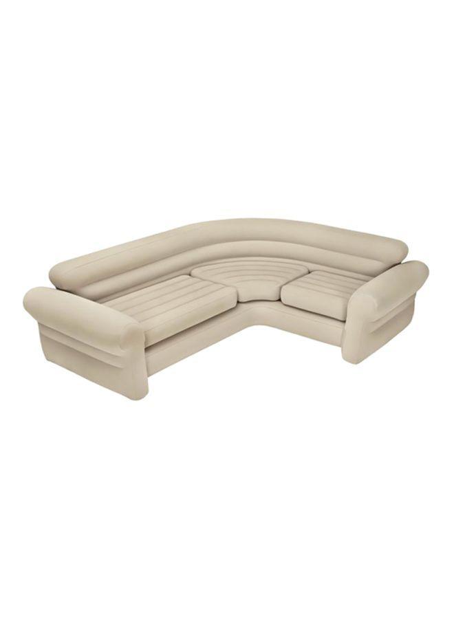 أريكة زاوية قابلة للنفخ بأبعاد 257x203x76 سم | Intex Inflatable Air Corner Sofa Beige