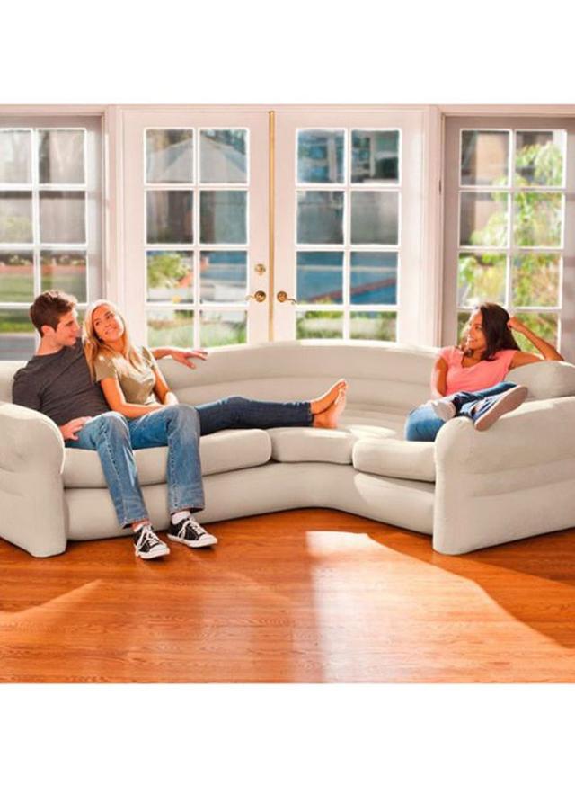 INTEX Inflatable Air Corner Sofa Beige 257x203x76cm - SW1hZ2U6MjQwNDYw