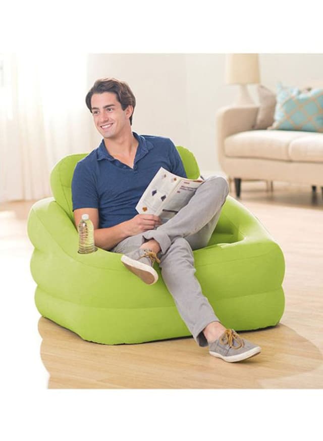 كرسي قابل للنفخ أخضر 97x 107x 71سم | Intex Inflatable Multifunctional Chairs Green