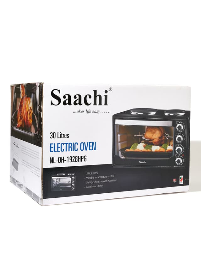 فرن كهربائي مزود بألواح تسخين Saachi - Electric Oven With Hotplates 