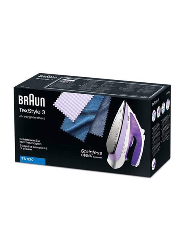 مكواة بخار كهربائية ( 1700W ) - نهدي BRAUN - TexStyle 3 Steam Iron  TS 320 Violet