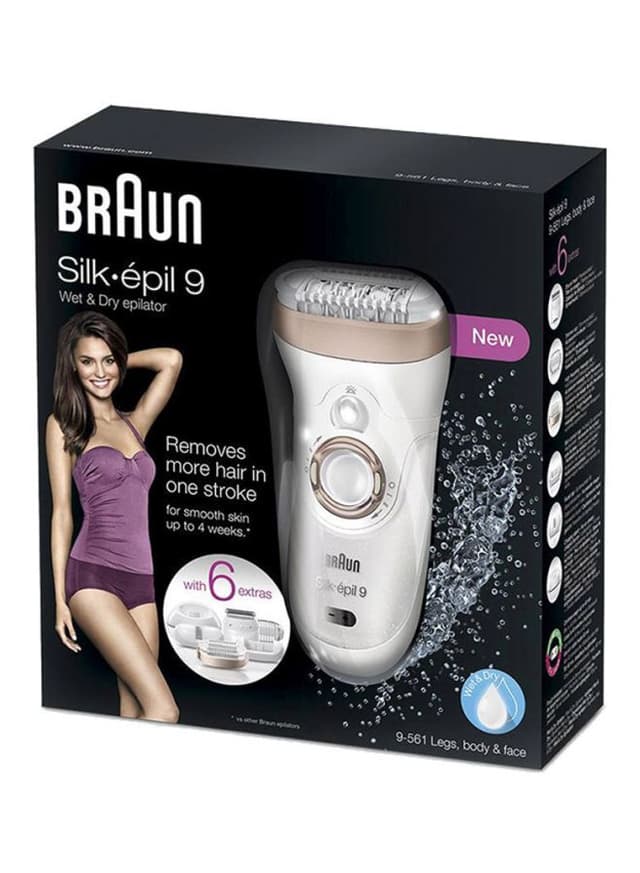 BRAUN Silk éPil 9 With 6 Extras White/Brown
