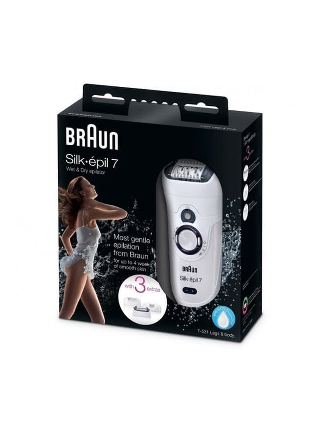BRAUN Silk epil 7  Wet And Dry Cordless Epilator White/Black