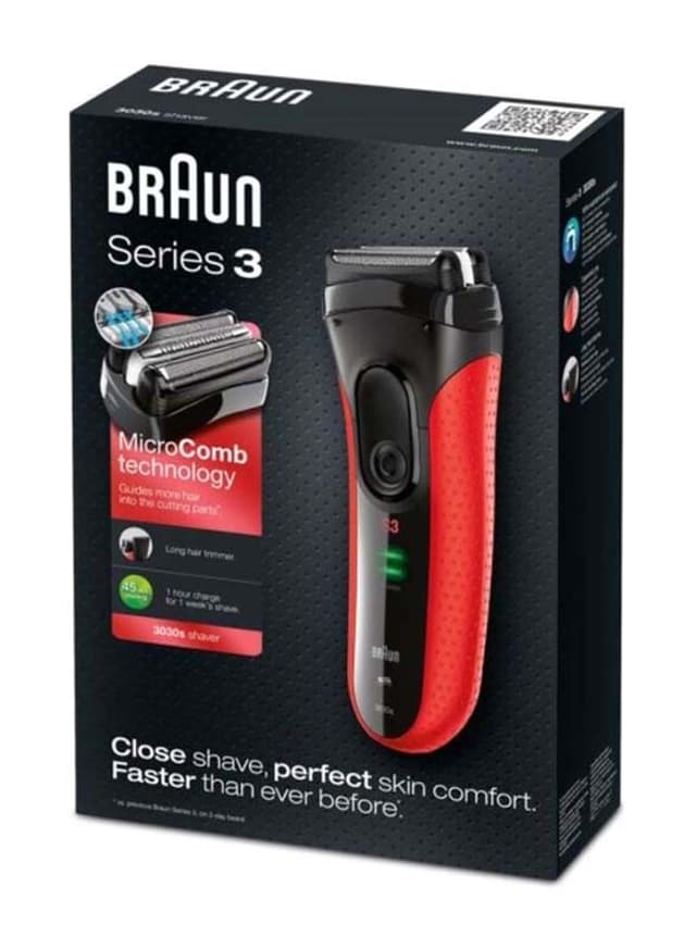 BRAUN Series 3 Proskin Shaver Red/Black/Silver