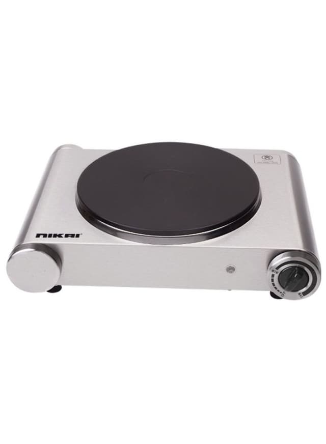 NIKAI Stainless Steel Single Hot Plate 1500W 1500 W NKTOE4N2 Silver/Black Jomla.ae