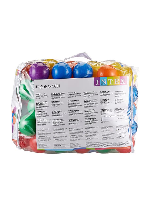  مجموعة كرات ملونة مرحة للأطفال من انتكس Intex Fun Balls 19x12x17inch