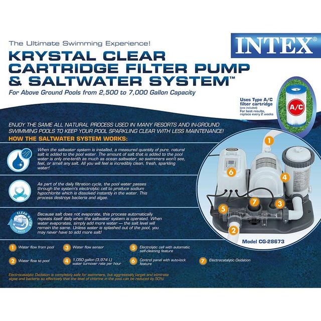 INTEX Cartridge Filter Pump And Saltwater System - SW1hZ2U6MjQzNzEw