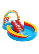 مسبح اطفال نفخ مع زحليقة 117x76x53 انش انتكس Intex 117x76x53inch Rainbow Ring Play Center - SW1hZ2U6MjU1NDI5