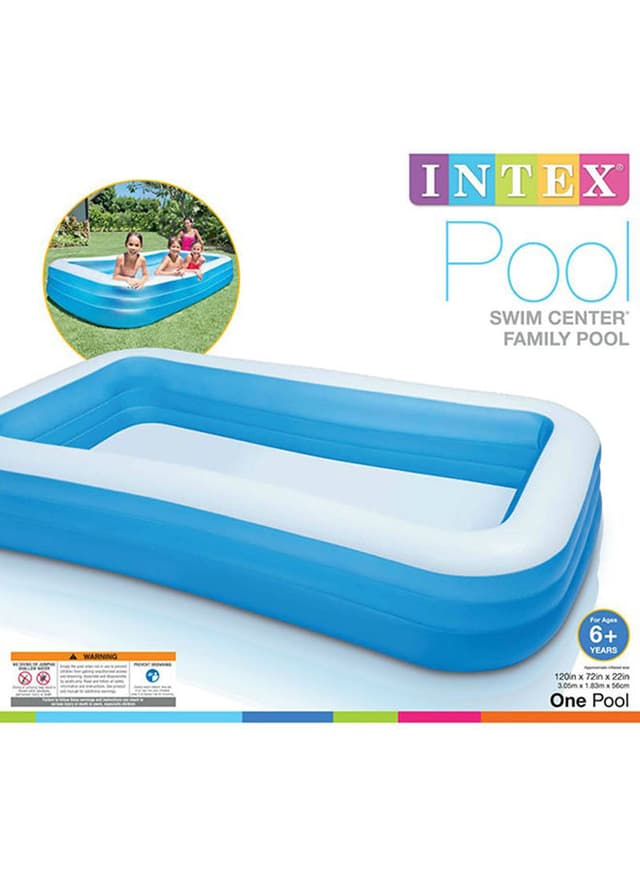 مسبح هوائي مستطيل للأطفال | Intex Swim Center Family Pool