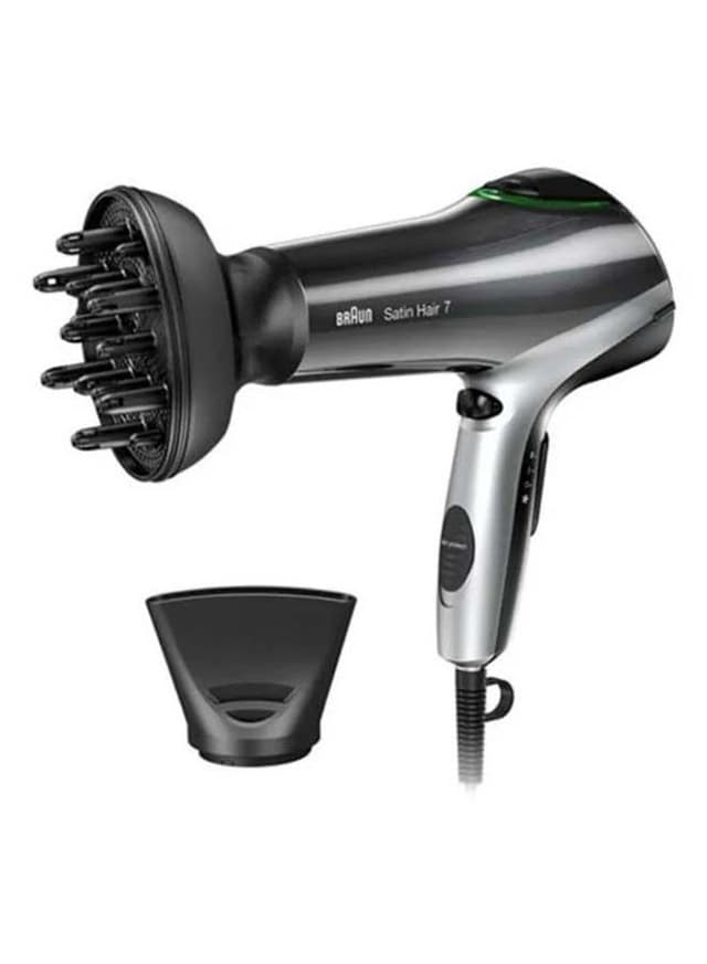 استشوار 2200 واط مع تقنية الأيونات أسود براون BRAUN Satinpro Hair Dryer 7 HD730