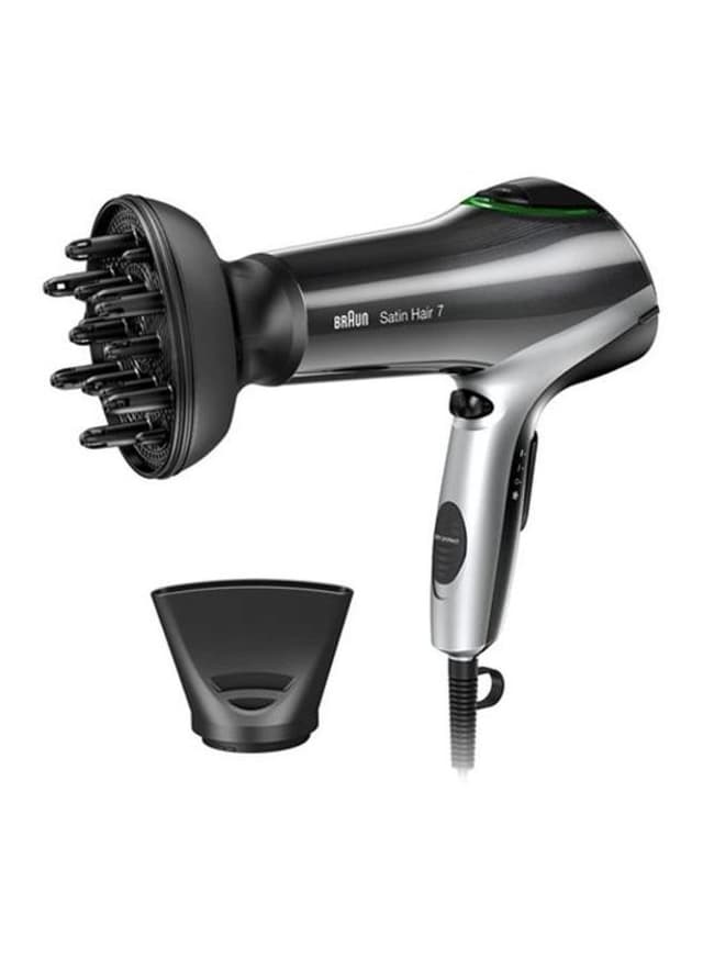 استشوار 2200 واط مع تقنية الأيونات أسود براون BRAUN Satinpro Hair Dryer 7 HD730
