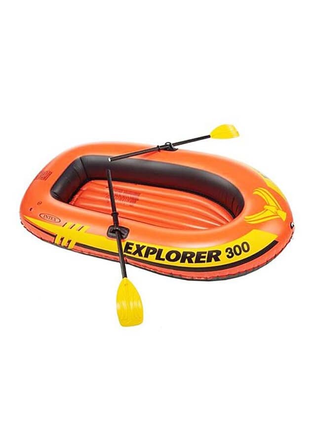 Order INTEX Explorer 300 Inflatable Boat Set For 3 Person 211 x 117 x 41cm Now! Jomla.ae