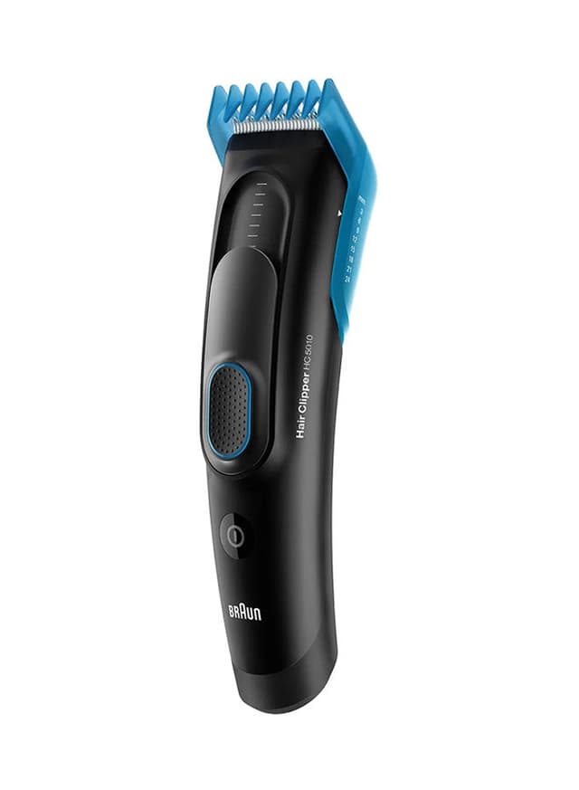 ماكينة حلاقة براون للرجال رطب وجاف أسود وأزرق Braun Black/Blue Wet And Dry Fully Washable Hair Clipper