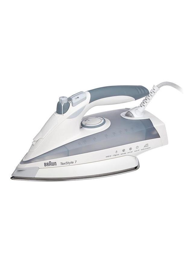 مكواة بخار كهربائية بقوة 2400 واط وسعة 400 مل - أبيض BRAUN - Handheld Corded  Steam Iron  TexStile 7 TS785