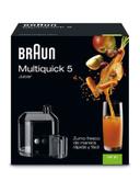 عصارة فواكه كهربائية بقوة 600 واط وسعة 500 مل - أسود BRAUN - MultiQuick 5 Juice Extractor MP80 - SW1hZ2U6MjUxOTI3