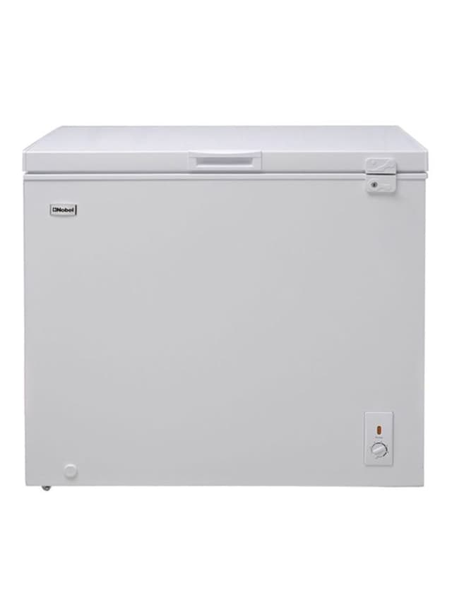 فريزر افقي صغير باب واحد 215 لتر أبيض نوبل Nobel White 215L Single Door Freezer