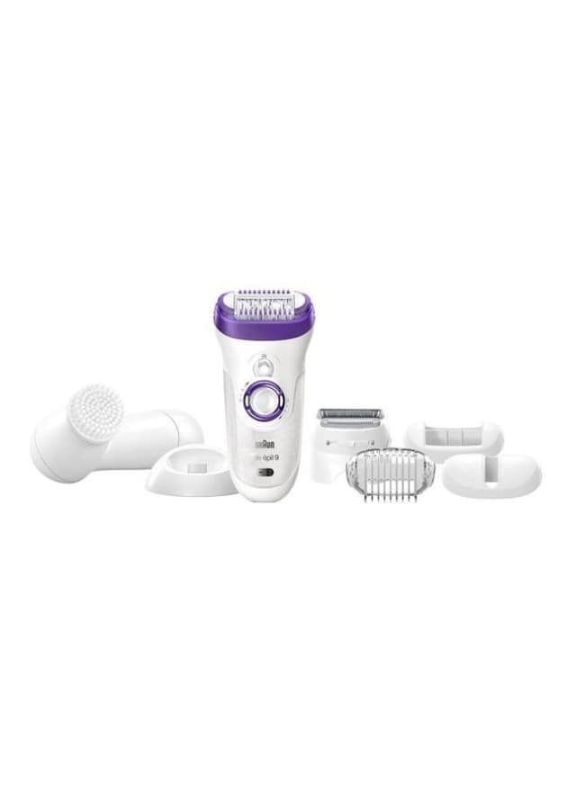 BRAUN Silk Epil 9 Wet And Dry Cordless Electric Hair Removal Epilator Purple/White
