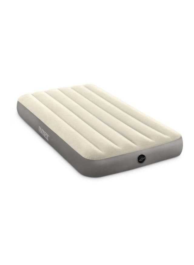 سرير هوائي بيج ورمادي انتكس Intex Deluxe Single High Airbed Combination Beige/Grey 137x191x25cm