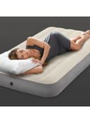 سرير هوائي بيج ورمادي انتكس Intex Deluxe Single High Airbed Combination Beige/Grey 137x191x25cm